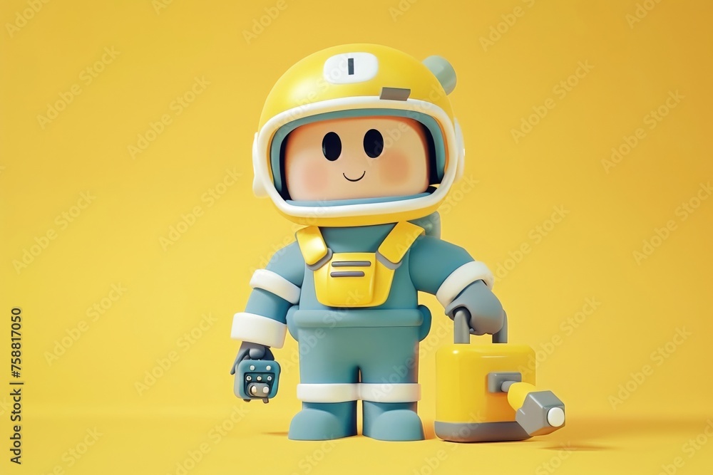 Create a 3D cartoon character of a cute soldier armed with a mini toolbox to combat computer viruses. cute animation Create a 3D cartoon character of a cute soldier armed with a mini toolbox to combat computer viruses. cute animation