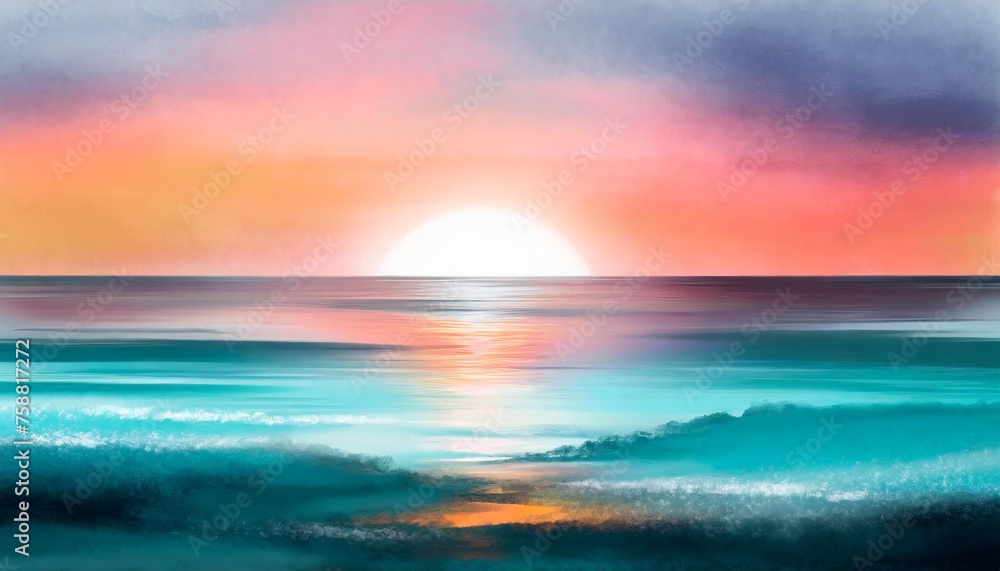 sunset ocean inspirational surreal nature colorful abstract banner header