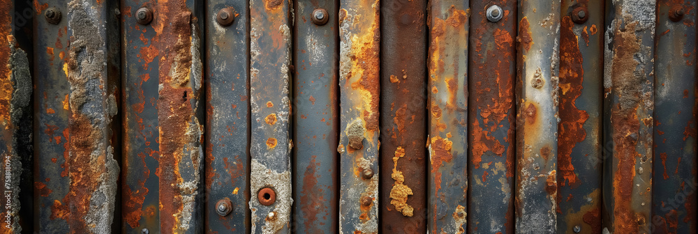 Rusty corrugated metal sheet texture. Rusty corrugated metal sheet texture.