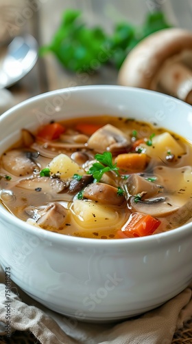 Soup with mushrooms and potatoes