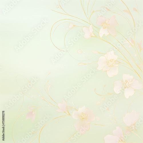 Close-up view of vibrant flowers blooming on a soft light green background