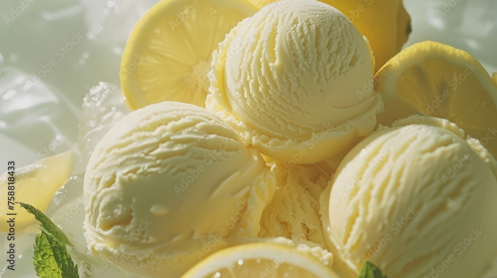 An image of refreshing lemon ice cream An image of refreshing lemon ice cream