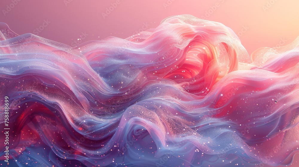 Isolated transparent abstract foam, shimmering vortex, dynamic 3D elements for design of washing powder or shampoo ads. - obrazy, fototapety, plakaty 