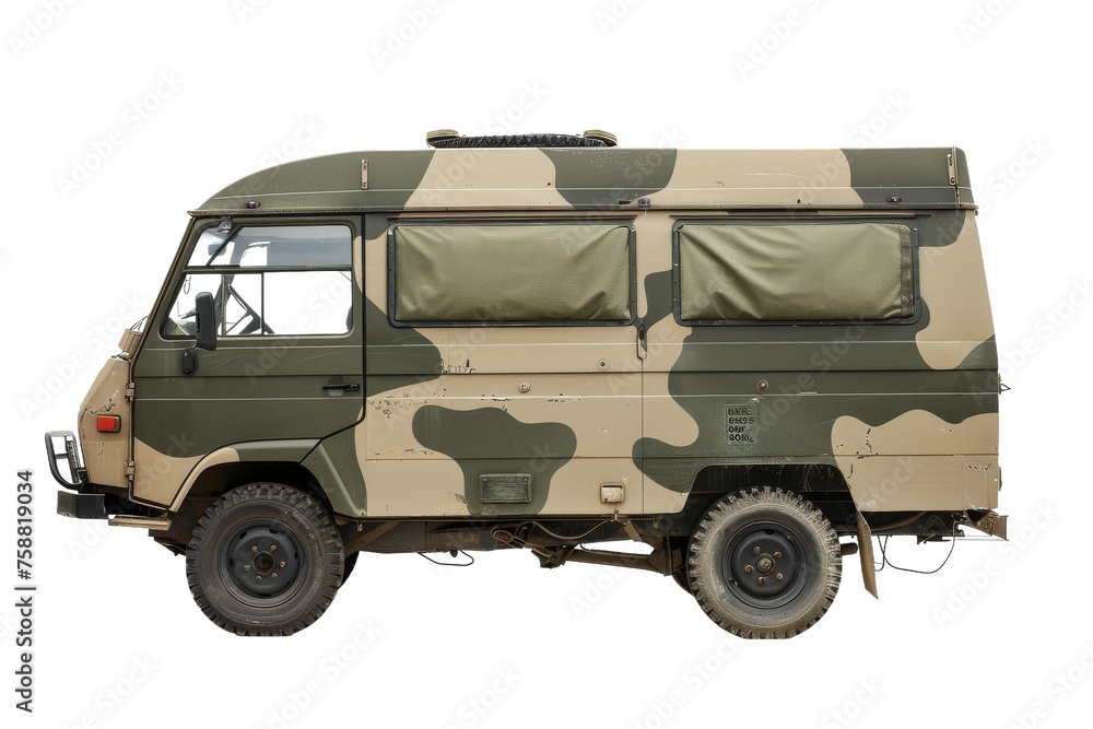 Army Van on transparent background,