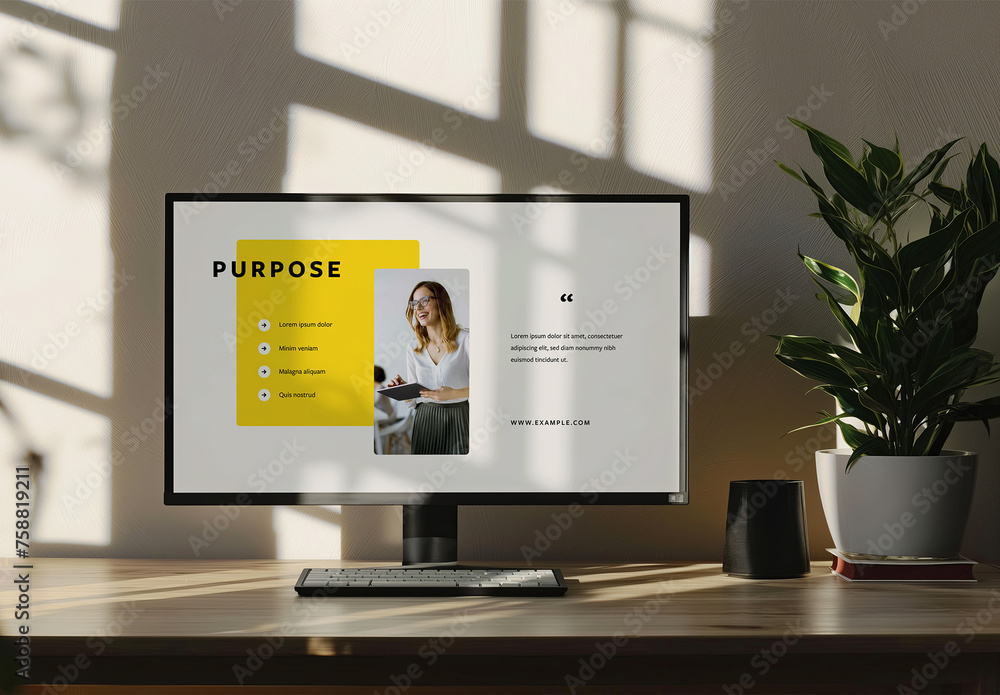 Modern Mockup Of a Computer Screen With Generative ai Stock Template ...