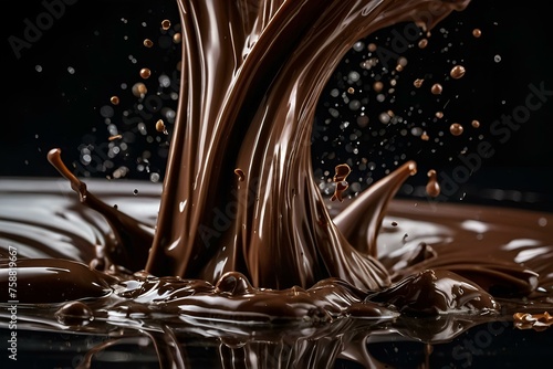 Liquid chocolate as one wave