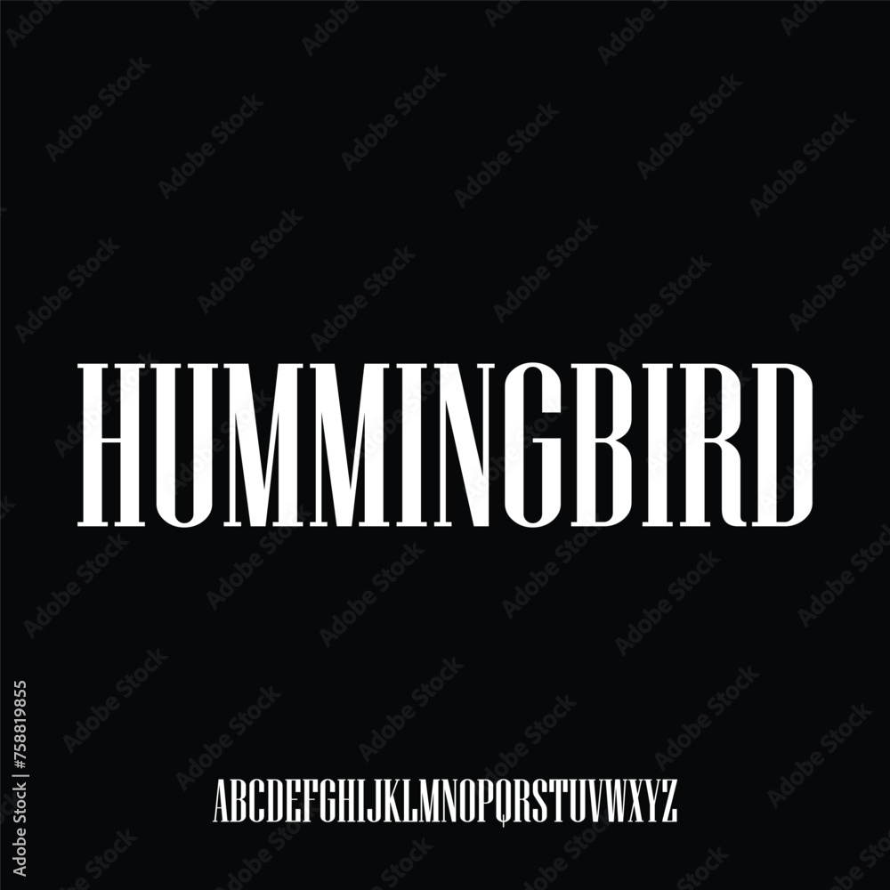 Fototapeta premium hummingbird condensed urban font perfect for your poster and apparel design