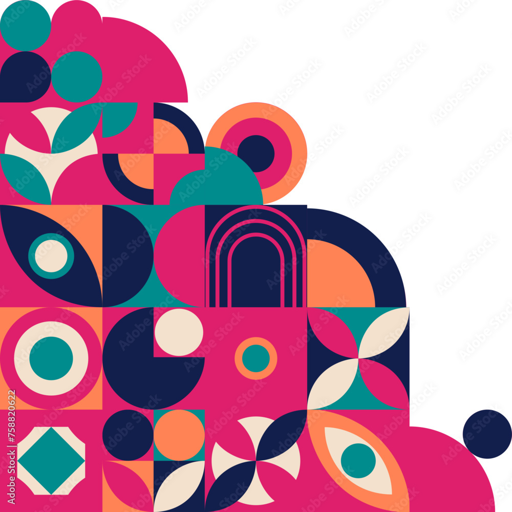 Fototapeta premium Mosaic Geometric Corner Pattern