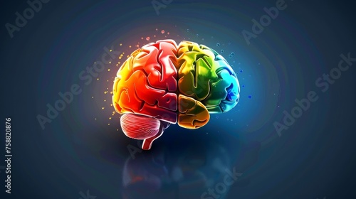 Vibrant puzzle brain illustration symbolizing neurodiversity concept and creativity
