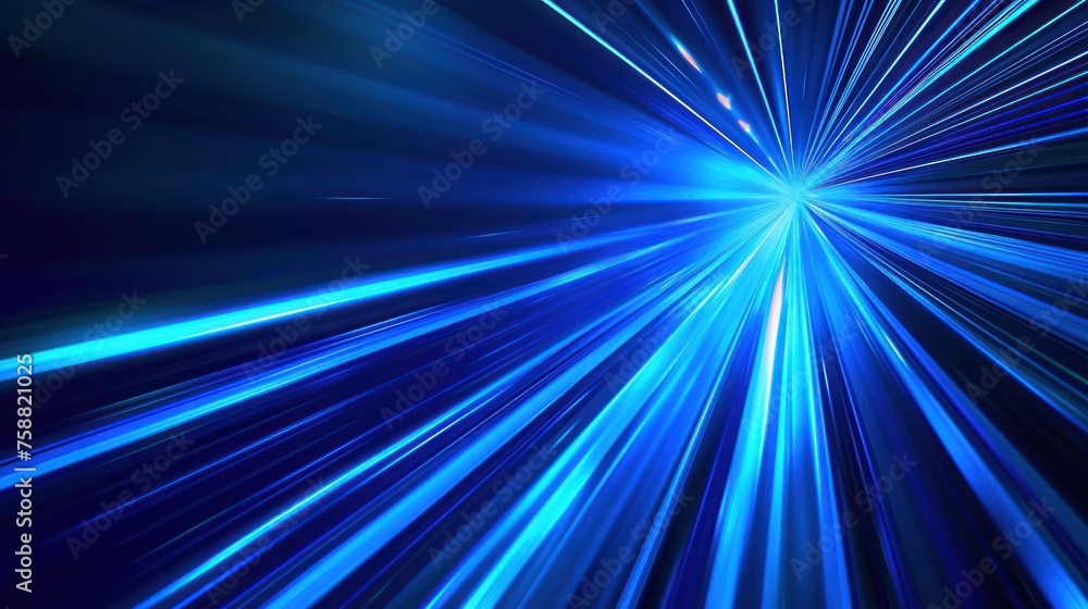 Obraz premium blue abstract background, technology light speed concept