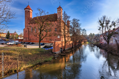 Fototapeta Naklejka Na Ścianę i Meble -  Beautiful Teutonic castle in Lidzbark Warminski before sunset, Poland.