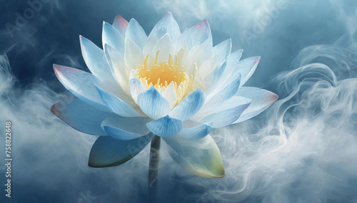 Fleur de lotus bleue. Fond floral abstrait
