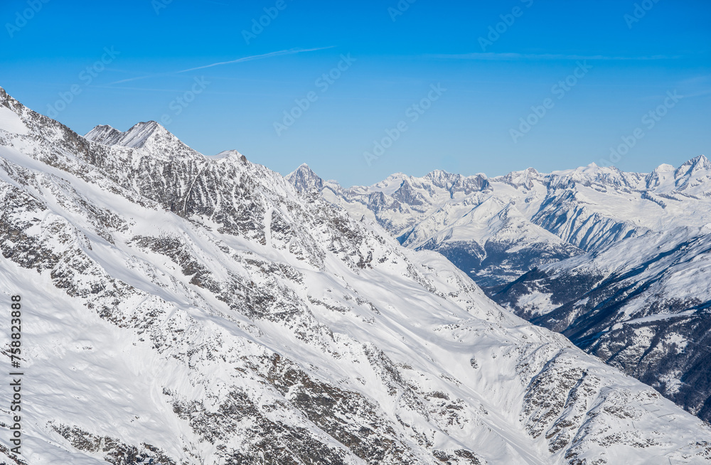 Mountain massif near Saas-Fee in Switzerland Mountain massif near Saas-Fee in Switzerland