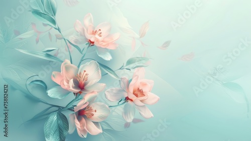Beautiful abstract flower over pastel background. Serenity  tranquility concept