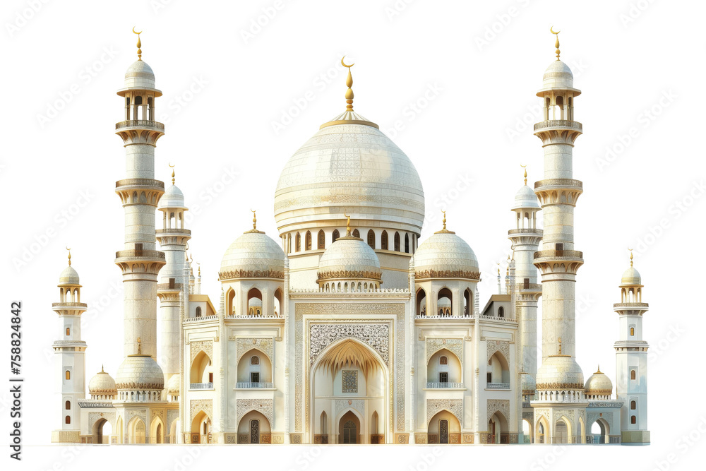 Mosque Majesty on transparent background,