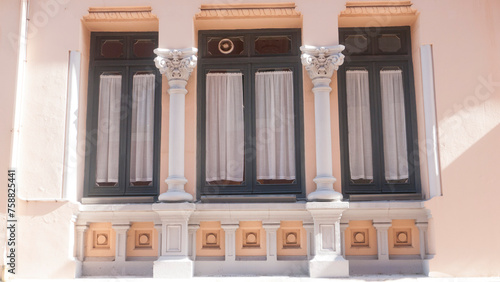 Detalle de fachada arquitectónica del casino de Llanes, Asturias photo