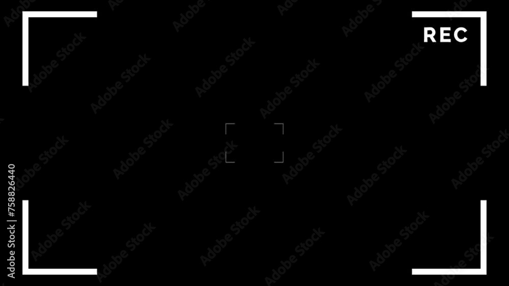 Camera recording screen overlay with alpha channel. Camera frame on a