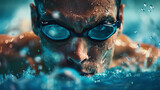 Man Swimming With Goggles On