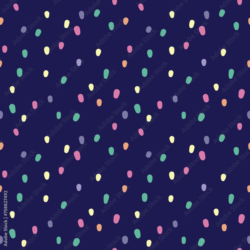 Abstract seamless pattern with colorful strokes on dark blue background. Perfect for fabrics, textiles, packaging, wrapping Abstract seamless pattern with colorful strokes on dark blue background. Perfect for fabrics, textiles, packaging, wrapping