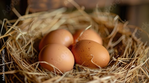 Eggs in a straw nest