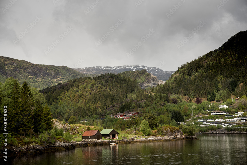 Houses in fjords in Bergen