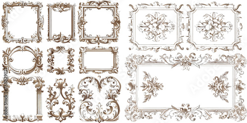 Set of vintage frames. Floral ornament