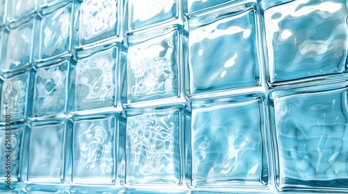 Light blue glass block background