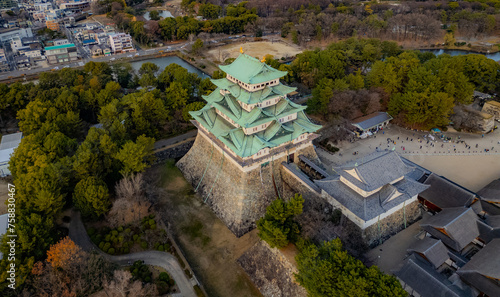 Nagoya Castle aerial view photo