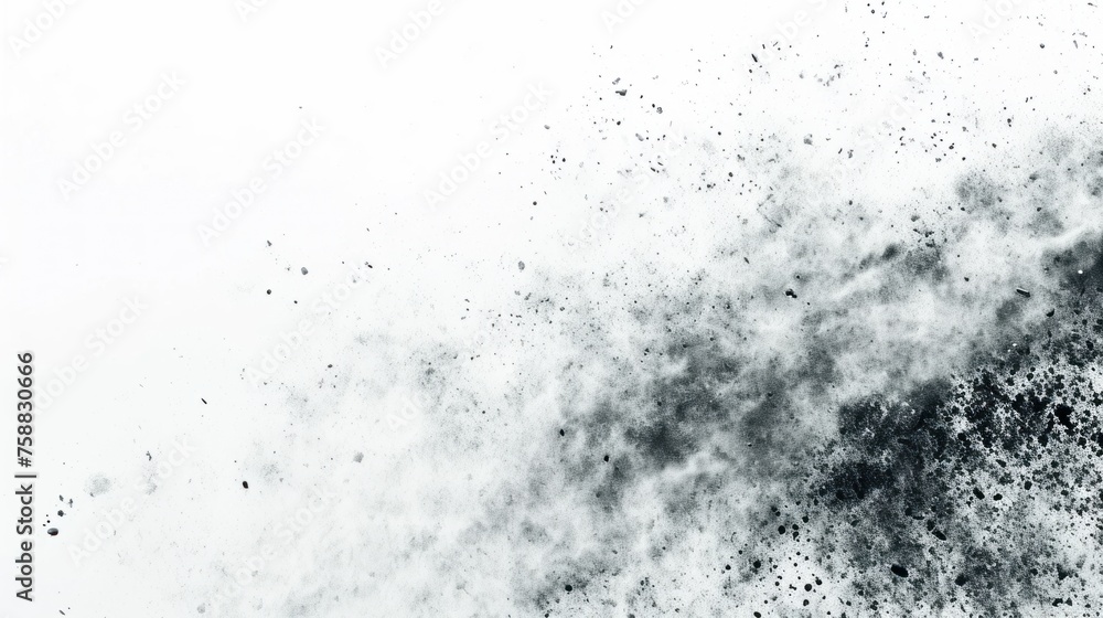 Charcoal black particles.charcoal particles on white background, abstract powder, black powder white background , PNG