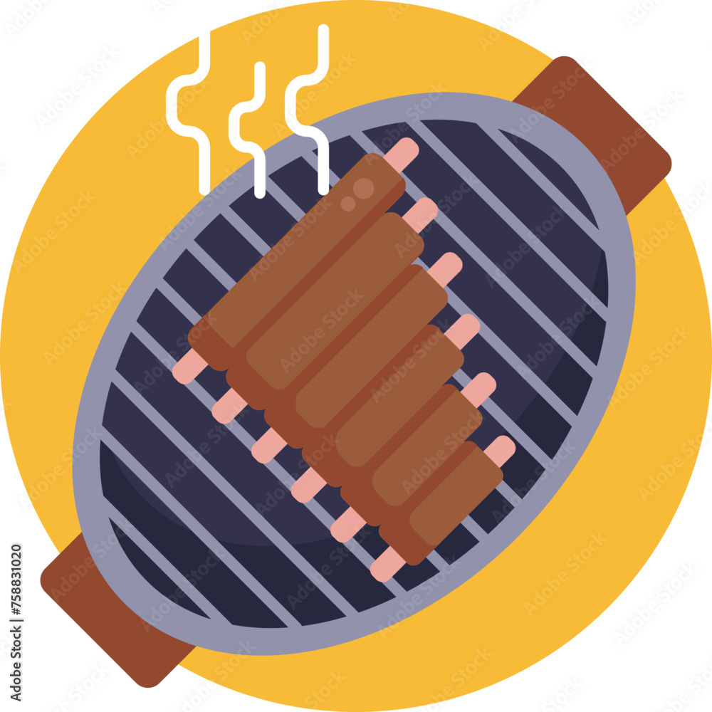 A visual representation of classic barbecue fare, showcasing grilled ribs with tantalizing grill marks, promising a satisfying blend of smoky flavors and tender meat. - obrazy, fototapety, plakaty 