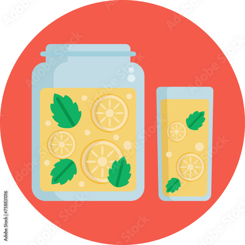 Quench your thirst with this vibrant icon depicting a cool glass of lemonade, perfect for hot summer BBQ gatherings.