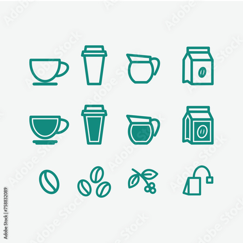 Coffee shop icon vector logo design template