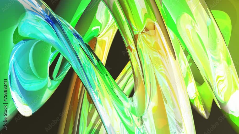 moderne geschmeidige gläserne weiß grüne abstrakte Figur, Design, Hintergrund, Geometrie, Wirbel, Kurven, hellgrün
