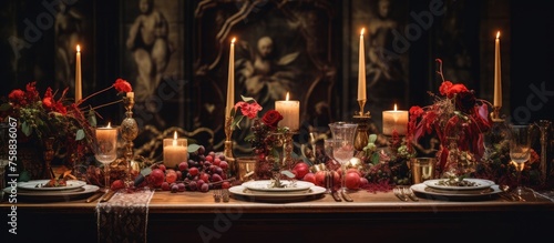 wedding table adorned with lit candles