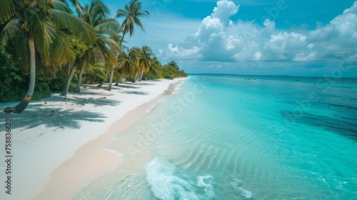 Tropical white sand beach landscape image