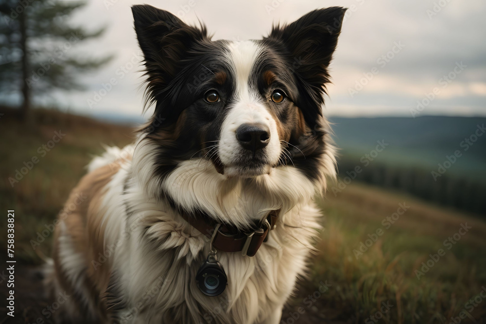 border collie puppy watching camera with confused sad reaction