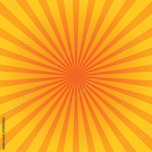 Orange color vector sunburst pattern