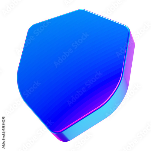 3D rendering shield holographic illustration (ID: 758840295)
