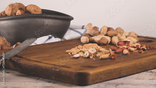 Dry fruits on wooden table