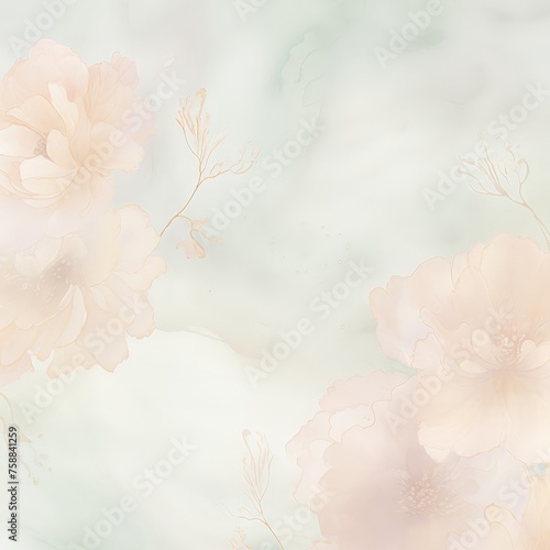 A vibrant painting showcasing delicate pink flowers blooming against a serene light green background  embodying the essence of the spring season