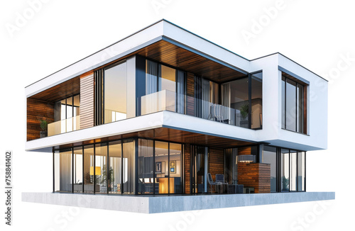 Modern house isolated from white or transparent background