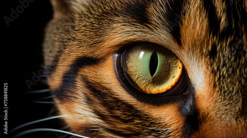 Close-up high-resolution photo of a cats eye in detailed macro shot showing stunning eye detail