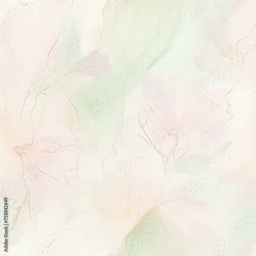 White and green background adorned with an intricate white and pink design  creating a serene and harmonious atmosphere