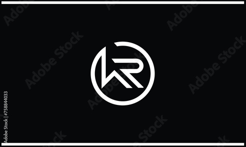 Alphabet Letters WR, RW,   Initials Logo Monogram