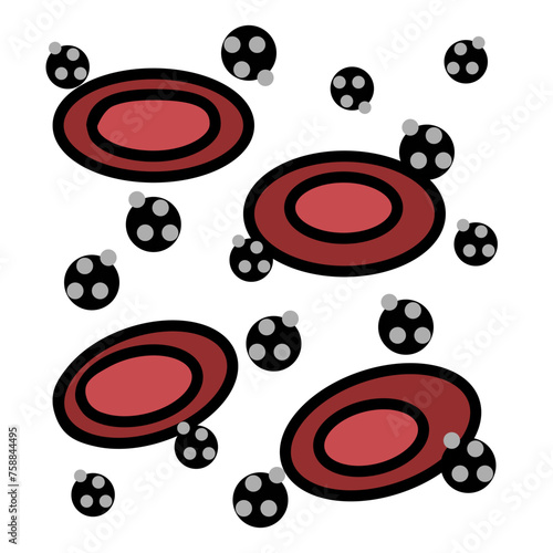 Blood particle pollution flat color