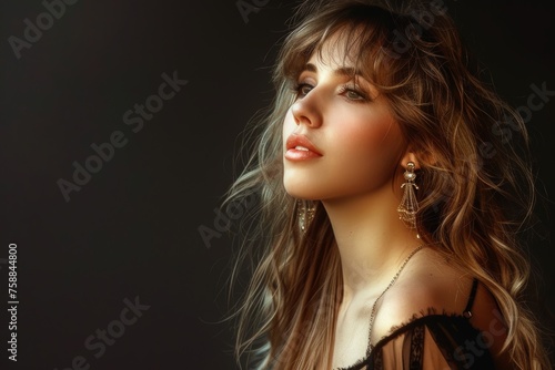 Beautiful Woman in the Nostalgia 70s and 80s Retro Vintage Summer Style - Summer Feelings Girl Background created with Generative AI Technology