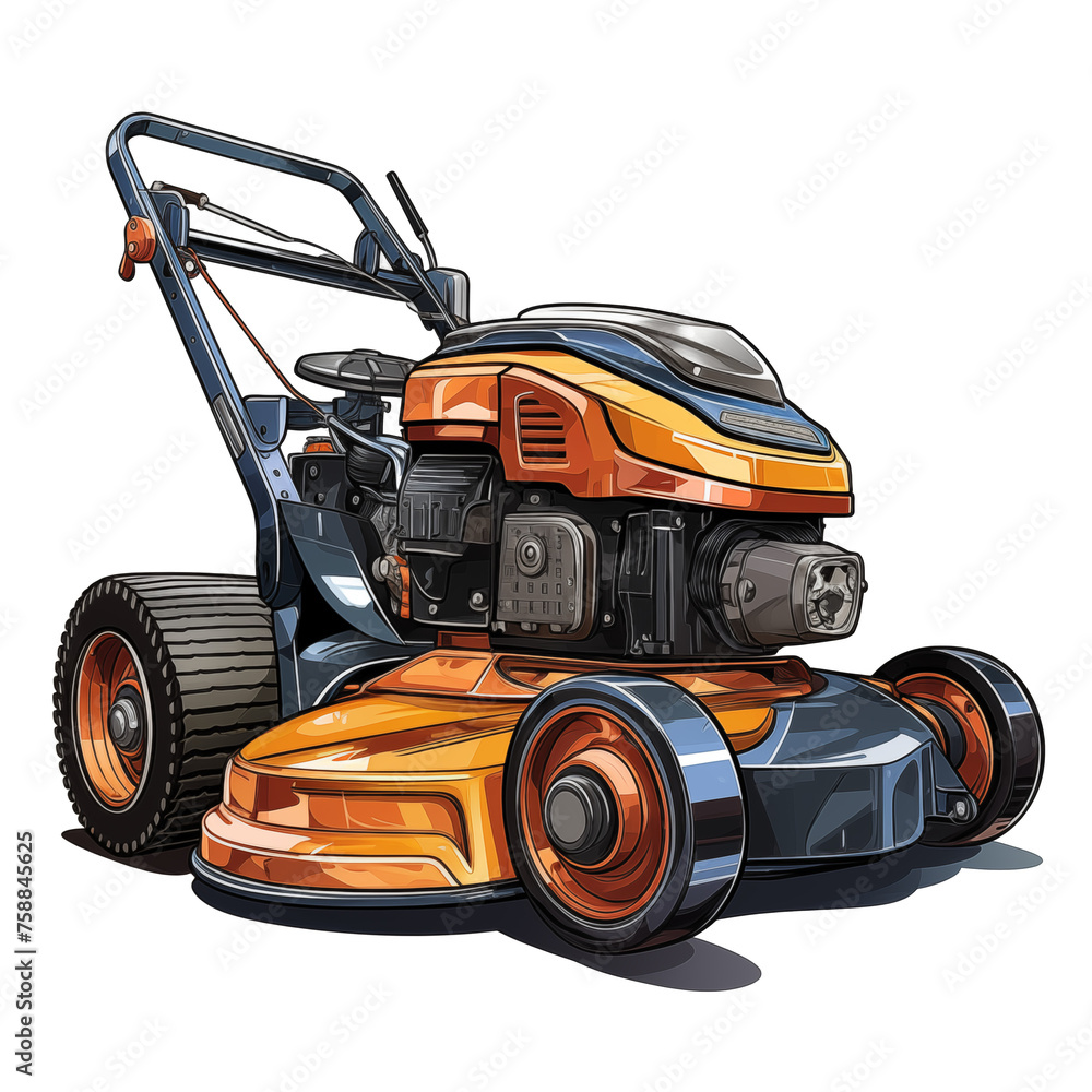 Fototapeta premium Lawn mower with transparent background