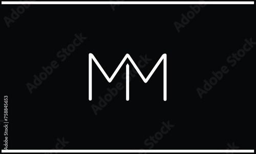 Alphabet Letters M, MM, Initials Logo Monogram