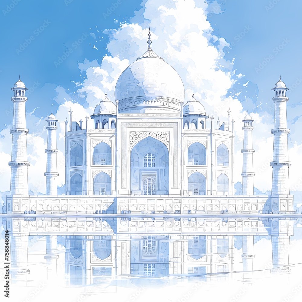 Capture the Timeless Beauty of Taj Mahal in Your Designs | High-Resolution Photograph