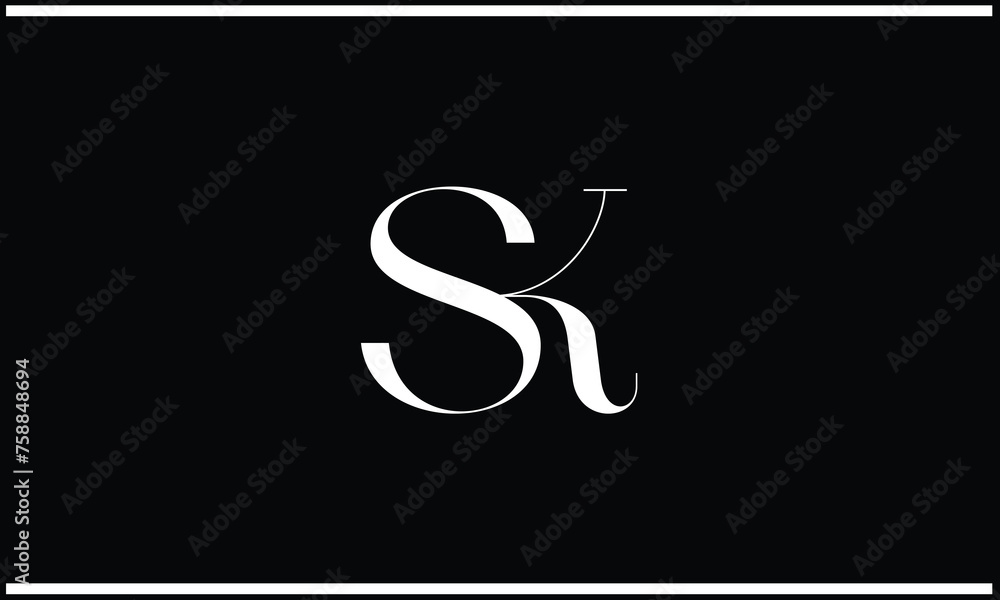 Obraz premium SK, KS,S , K, Abstract letters Logo monogram